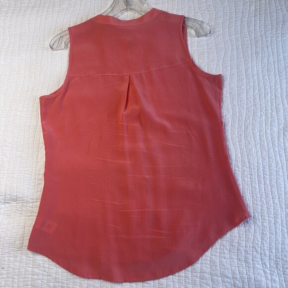 Max Studio Coral Sleeveless Button-Down Blouse Top 100% Silk Womens SZ S - Picture 2 of 7
